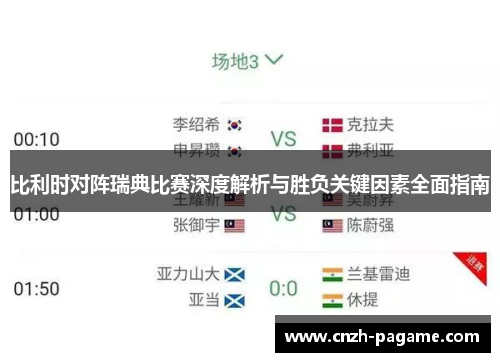 比利时对阵瑞典比赛深度解析与胜负关键因素全面指南